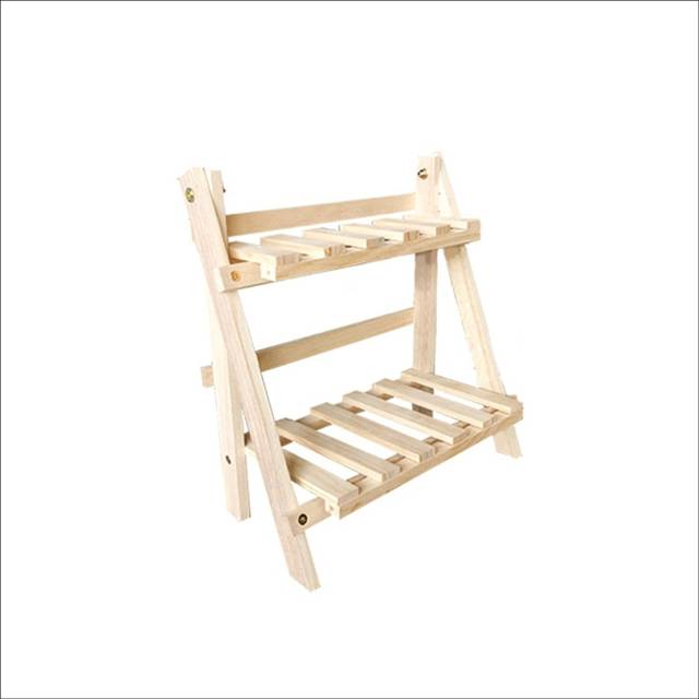 Desktop Rack Wooden Double-Layer Bookshelf
