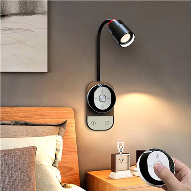 Wireless Wall Sconces LED Bedside Wall Light with Remote Control