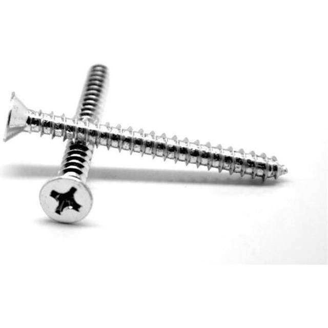No.12 x 1 in. - FT Phillips Flat Head Type A Sheet Metal Screw, 18-8 Stainless Steel - 2000 Piece