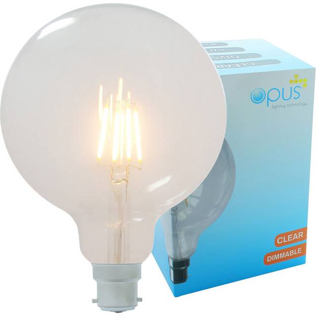 Opus LED G125 Globe 5W B22 Dimmable Extra Warm White Clear (40W Eqv)