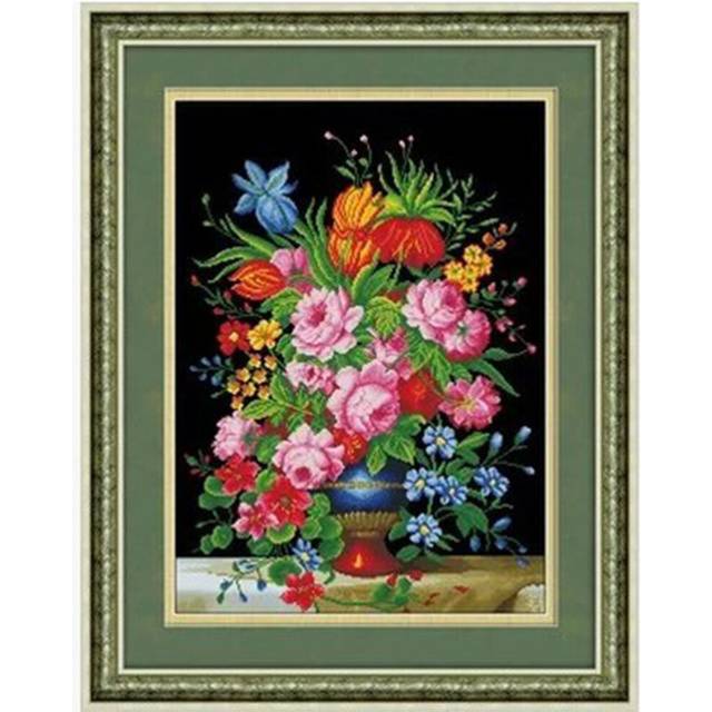 Diamond painting flowers bloom like brocade living room cross stitch
