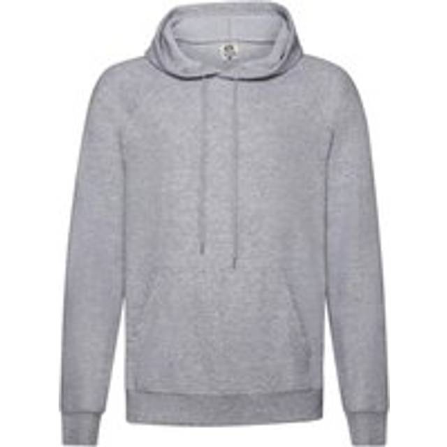 (L, Heather Grey) Fruit of the Loom Unisex Adult Lightweight Hooded Sweatshirt