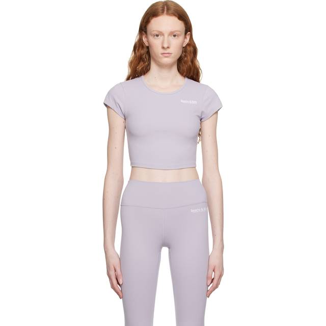 Sporty & Rich Purple Bonded T-Shirt - Lilac/White - XL