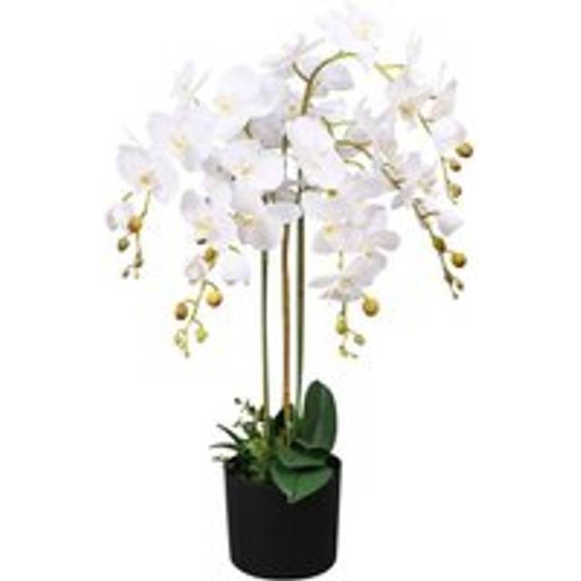 Artificial Orchid Plant with Pot 75 cm White - One Size