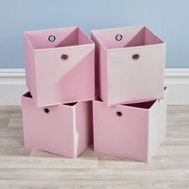 Home Source Pink Fabric Storage Cube Basket Drawers