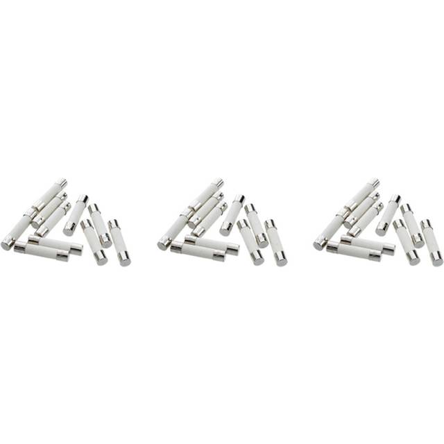 30 Pcs AC 250 V 15 A 6 x 30 mm, High Speed Kick Cylindrical Fuse Tube Ceramic  White + Silver