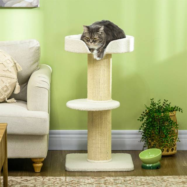 Florine Scratching Post - White (91cm H X 45cm W X 45cm D)