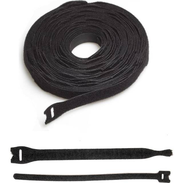 (13x200mm, 10) VELCROÂ® Brand Cable Ties One Wrap Double Sided Straps Black
