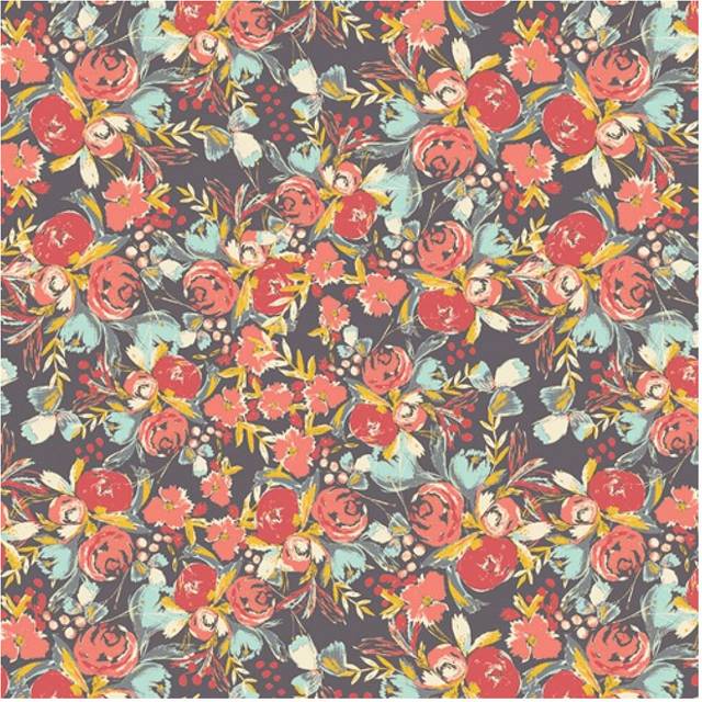 Art Gallery Fabrics Wild Bloom 100% Cotton Poplin Fabric Flowerfield Sunset