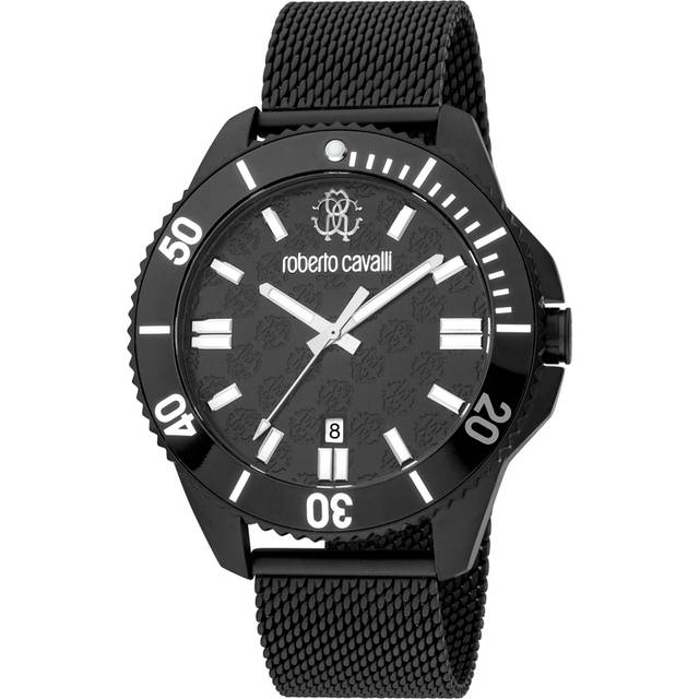 Roberto Cavalli RC5G013M0075 Cavavalli Mens Quartz Stainless Steel Black 44 mm Watch - One Size