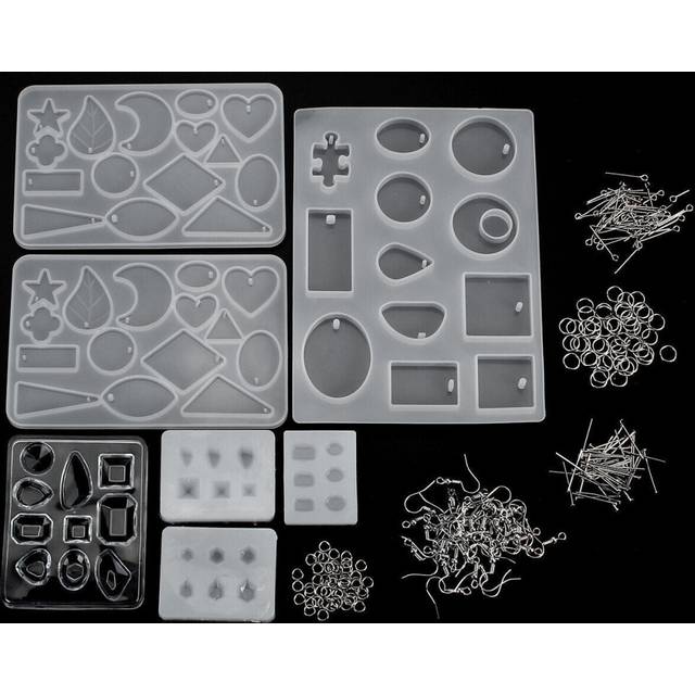 198pcs Silicone Mold Making Jewelry Pendant DIY Resin Casting Craft Tool Kit