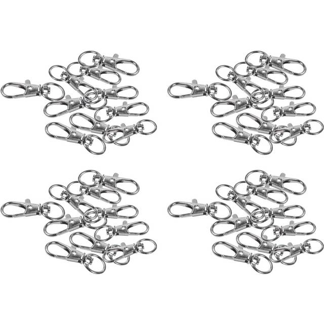 40Pcs Metal Clasp Swivel Trigger Clips Snap Hooks Key Ring Bags DIY Craft Silver