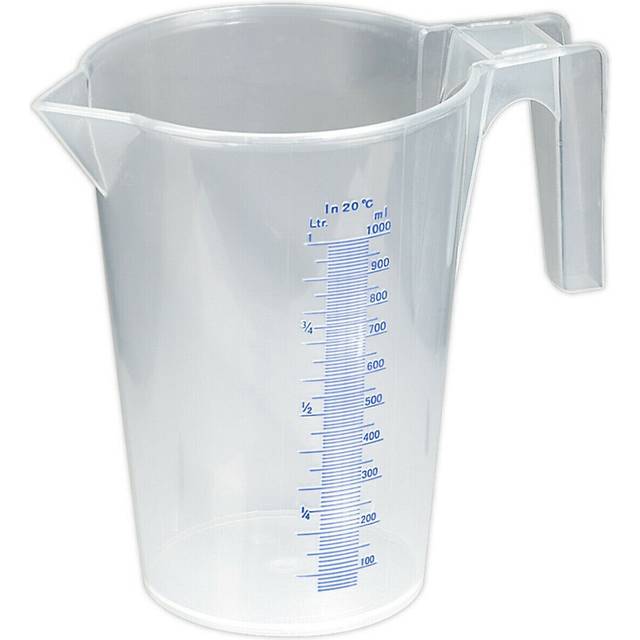 1 Litre Translucent Measuring Jug - Easy to Read Scale - Pouring Spout - Handle