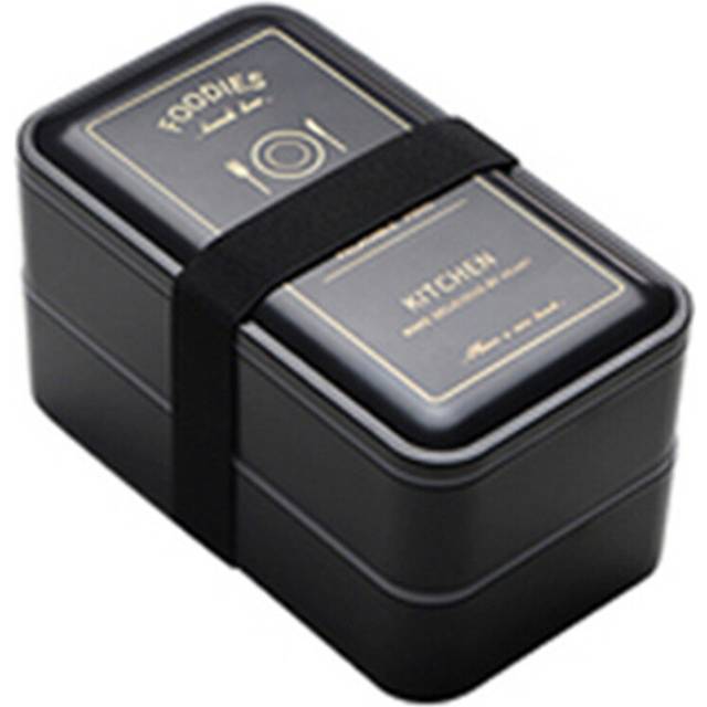 Portable Rectangular Lunch Box Double Plastic Health Material Bento Box 1200ml Microwave Tableware Food Storage Container Lunch