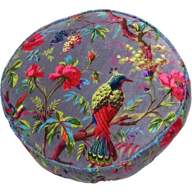 (50 x 12cm, Mink/Multicoloured) Riva Home Birds Of Paradise Floral Pattern Round Cushion Cover