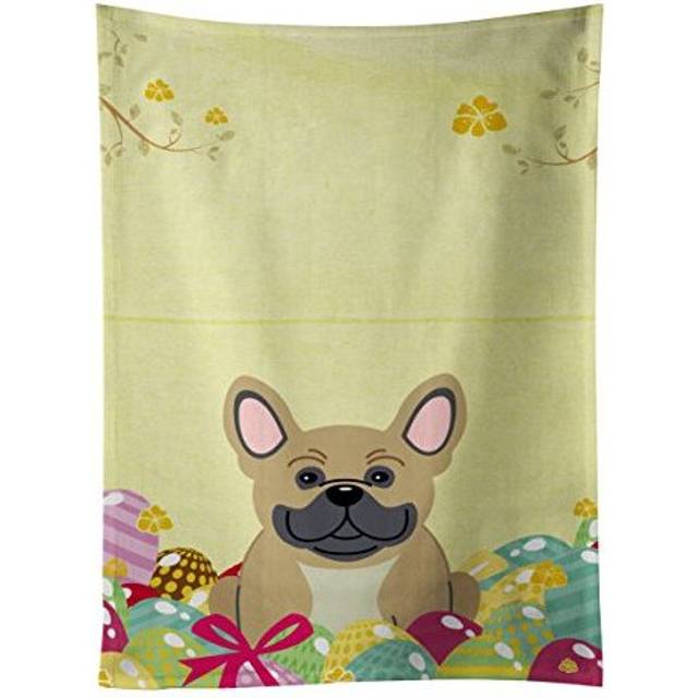 Caroline's Treasures Easter Eggs French Bulldog Cream Kitchen Towel  Multicolor  25 x 15