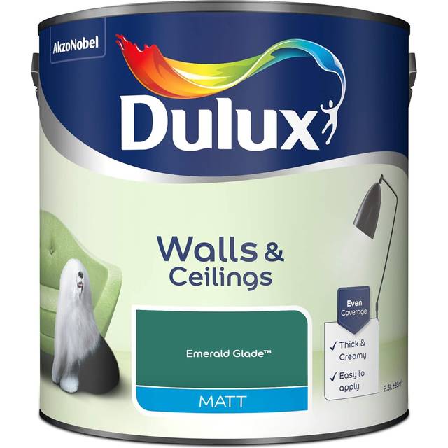 Dulux Wall & Ceilings Emerald Glade Matt Emulsion Paint 2.5L - Green