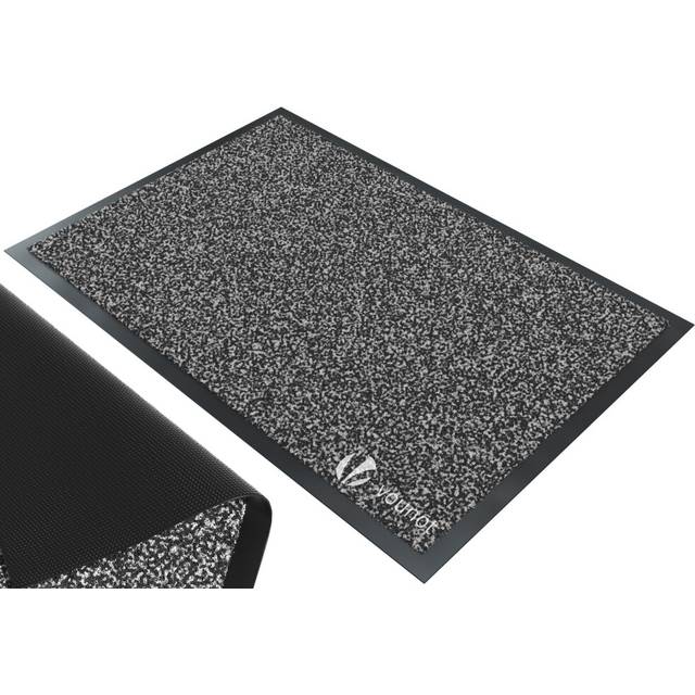 VOUNOT Dirt Trapper Front Door Mat for Indoor Outdoor, Grey-Black, 90x150cm