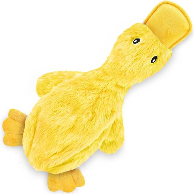 Dog Toys for Small Medium and Large Dogs, Cute No Stuffed Ducks with Soft Sounds for Indoor Puppies and Senior Puppies, Plush No Mess Chewing - Yellow