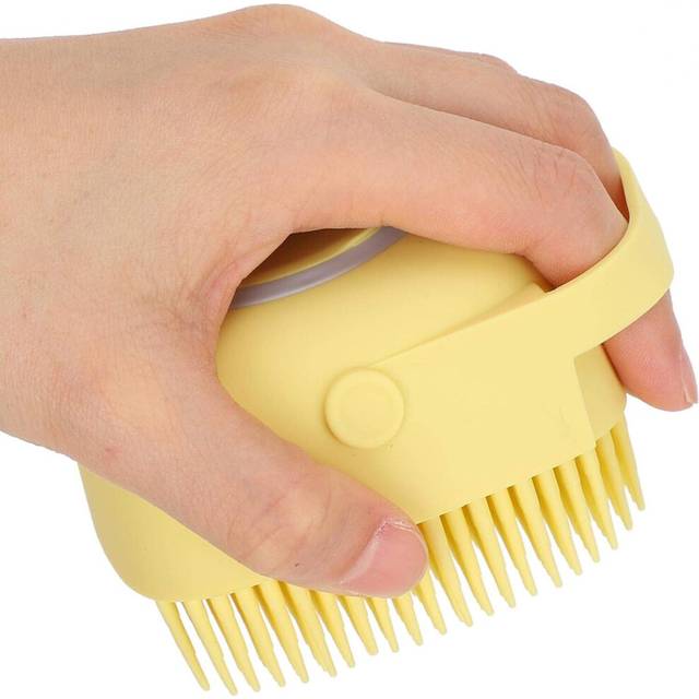 Pet Massage Brush for Dogs, Silicone Rubber Bath Brush with Shampoo Dispenser, Silicone Massage Bath Brush