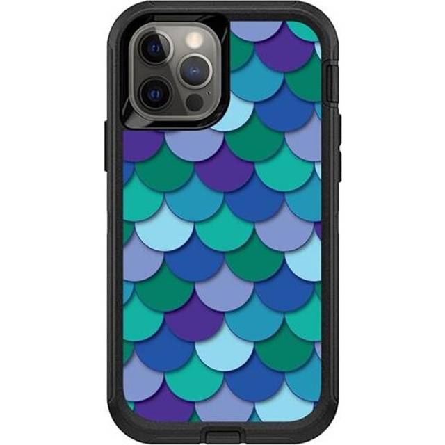 MightySkins OTDIP12-Blue Scales Skin for Otterbox Defender iPhone 12 & 12 Pro - Blue Scales