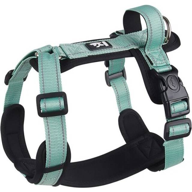 (Green, S) Pet Dog Harness With Handle for Small Large Dogs French Bulldog Vest Harness Adjustable