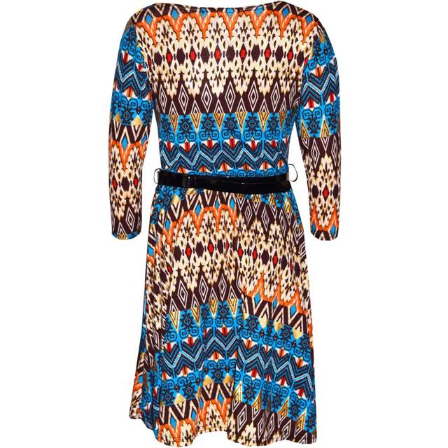 (7-8 Years, Skater Dress) Kids Girls Skater Dress Aztec Foil Print Trendy Fashion Midi Dresses 7-13 Years