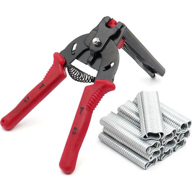 Chicken Mesh Cage Wire Fencing Caged clamp Hog Ring Plier Tool and 600pcs M Clips Staples Poultry supplies