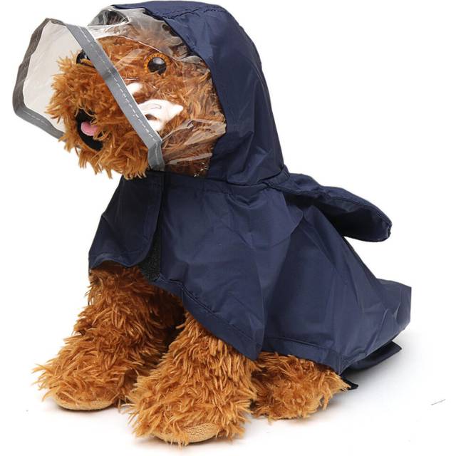 (Blue, S) S/M Waterproof Dog Pet Raincoat Portable Raining Jacket Clothes