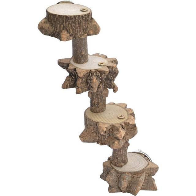 Bird Platform Perch Playground for Parakeet, Cage Natural Wood Play Stand Parrot Flat Perches Medium Birds