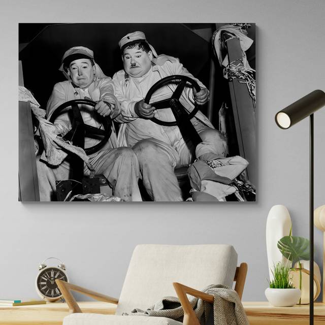 Laurel And Hardy - The Flying Deuces Vintage Movie Art 1939 - Print - Black;White;Grey (81cm H x 117cm W)