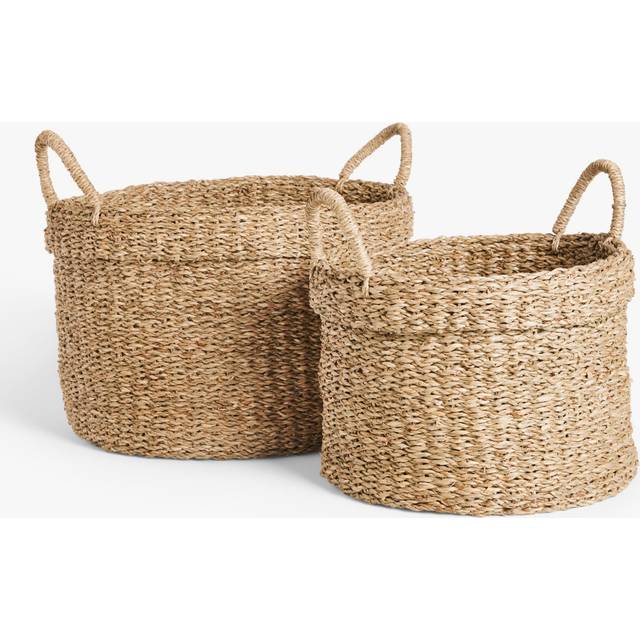 John Lewis Slouchy Seagrass Basket, Natural, Set of 2