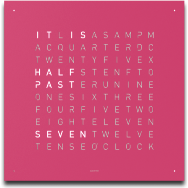 QLOCKTWO Classic Pretty Pink Wall Clock 45cm