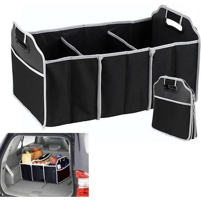 2-in-1 Car Boot Organiser Heavy Duty Collapsible Foldable Shopping Tidy Storage
