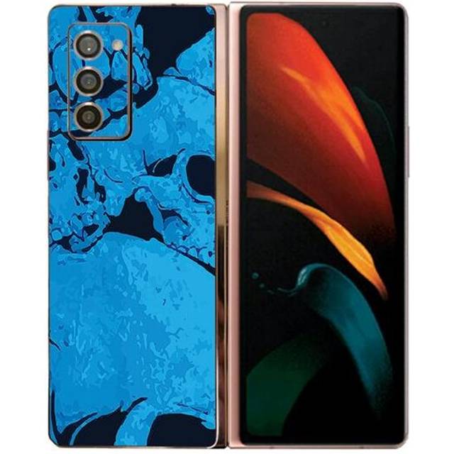 MightySkins SAGZFO2-Blue Skulls Skin for Samsung Galaxy Z Fold 2 - Blue Skulls