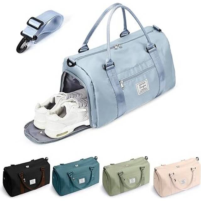 Gym Bag for Women Men, Travel Tote Bag Sport Gym Duffle Bag with Shoe Compartment & Wet Pocket, Carry on Overnight Bag Hospital Bag