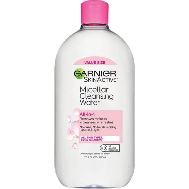 Garnier Skin Active, Klassisk Micellar Vatten Allt i ett, Makeup remover, Ansiktsrengöring, Rengör Ansikte, Läppar och ögon, Oklarat, för alla hudtyper, Maxi-format, 700 ml
