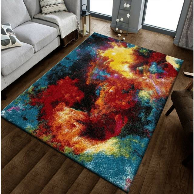(Splash , 80 x 150 cm) Modern Design Hand Carved Multi-Color Small Large Luxury Carpets Floor Area Rugs