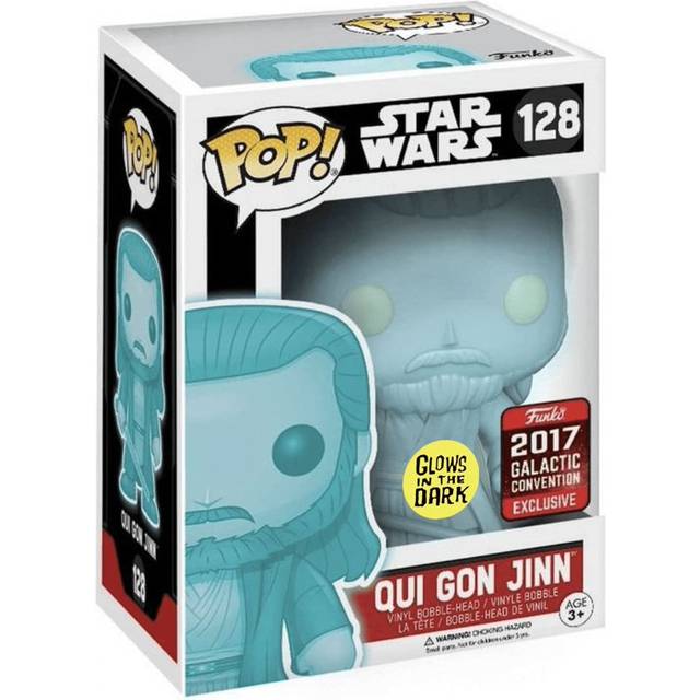 Funko - Bobble Head POP Star Wars Qui-Gon Jinn Holographic GITD (SWC 2017 Exclusive)