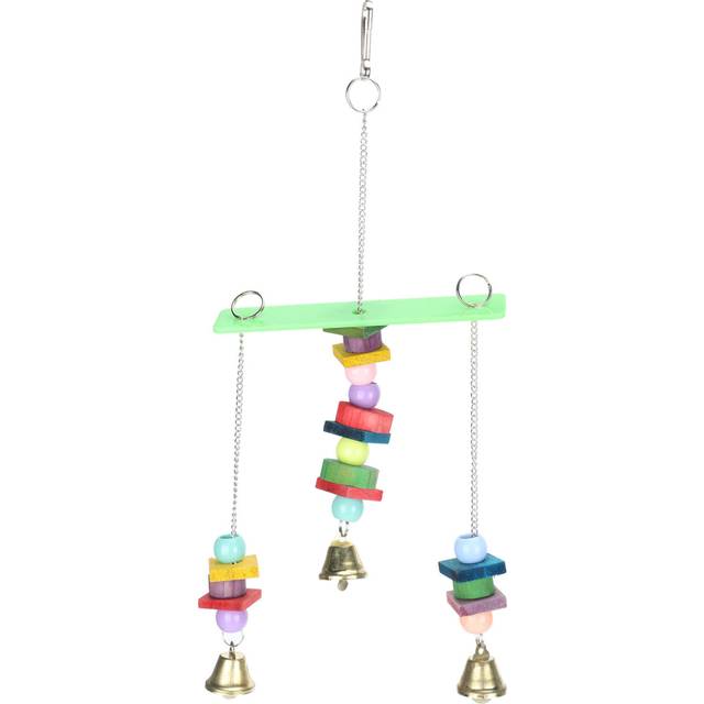 Pet Bird Swing Chew Toy Hanging Cage Multicolored Acrylic Wooden for Small Medium Parrots