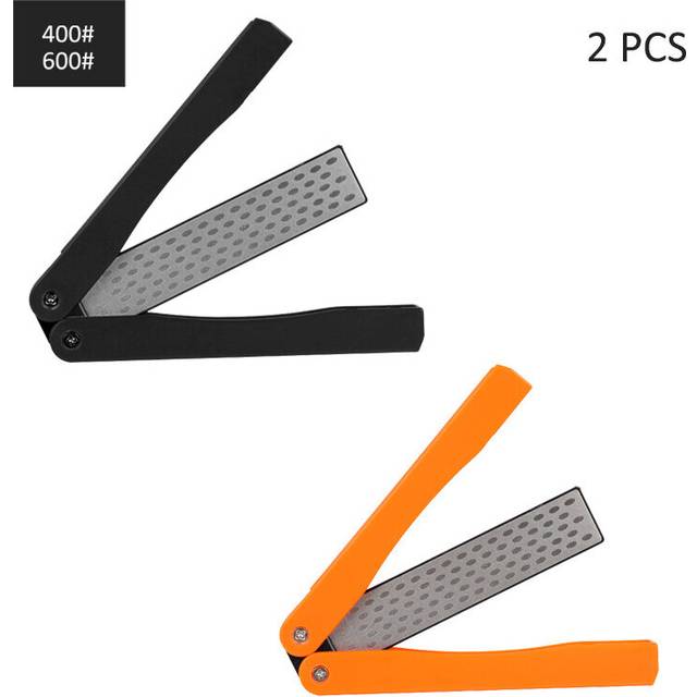 (a-biack orange) Diamond sharpener Portable Double Side Whestone for Pocket Folding Knife Sharpening Stone Sharpener Suitable for outdoor