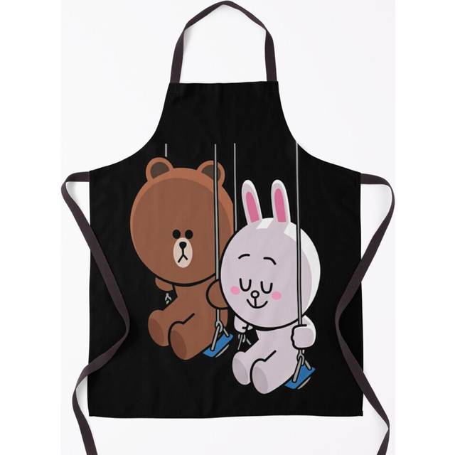 Brown Bear Cony Bunny Rabbit Couple Of Swingers Grill Aprons for Kitchen BBQ Chef