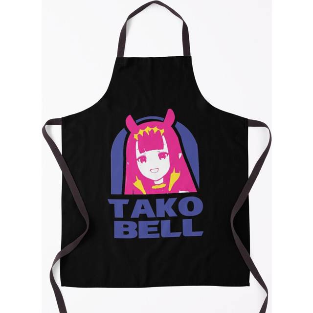 Hololive EN Ina TAKO BELL Logo Parody Grill Aprons for Kitchen BBQ Chef