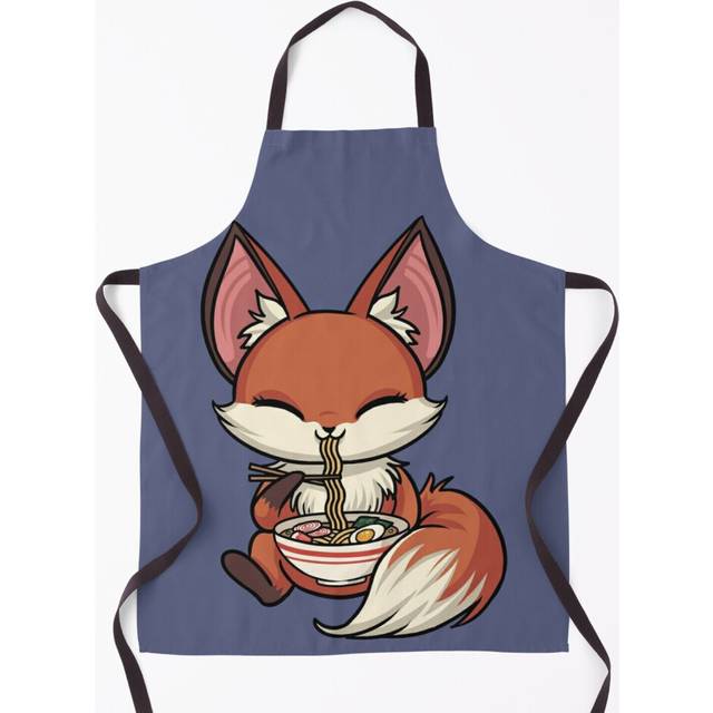 Kawaii Ramen Fox Cute Grill Aprons for Kitchen BBQ Chef