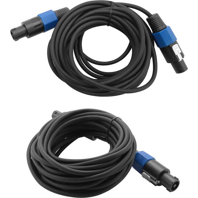 2 Pack 25 Ft Male Speakon to Speakon Cables, Professional 12 Gauge AWG Audio Cord DJ Speaker Cable Wire with Twist Lock