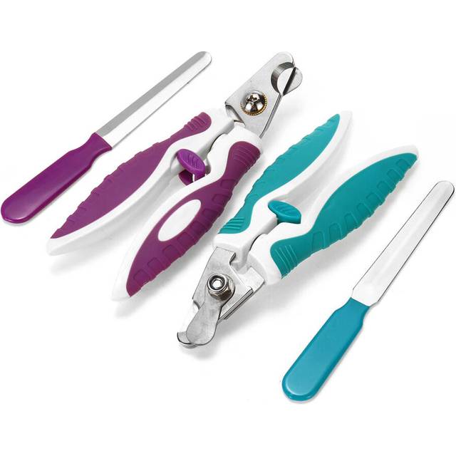 (Purple) Pet Nail Clippers Stainless Steel Professional Trimmer For Dog Cat Grooming Tool