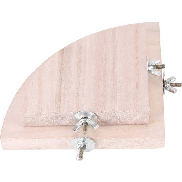 2Pcs Wooden Fan Shape Bird Cage Perches Stand Platform Toy for Pet Hamster Parrot Hot
