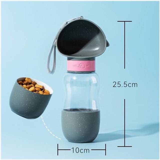 (Grey) Portable Pet Water Bowl for Dogs Outdoor