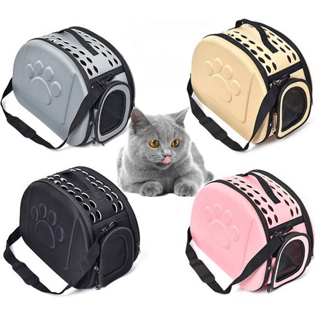 (Golden, S) Dog Cat Carrier Cage Fashionable Breathable Foldable Pet Carrier Crossbody Bag