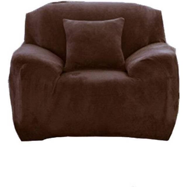 (Coffee) Chair Sofa Covers Elastic Stretch Soft Single Seater Non Slip